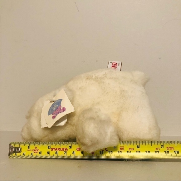 VINTAGE 1980 Gund SNUFF White Polar Bear Ultra Plush Stuffed Toy Animal 7” Lovey - Picture 9 of 9